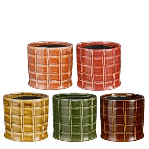 SET 5 PZ. VASI CERAMICA LOYD H12,5 D13,5 5-colori-assortiti (Cod. 42719-01)