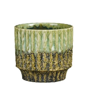 VASO LAURIA D14 H13 CM verde-lava (Cod. 42790-01)