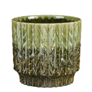 VASO LAURIA H18 D19 CM verde-lava (Cod. 42791-01)
