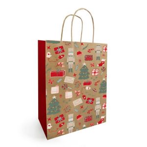 SET 50 PZ. BORSA/SHOPPER KRAFT NOELLA 23X12X30 CM rosso (Cod. 42651-01)