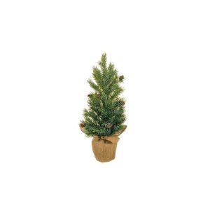 ALBERO GHIACCIATO SLIM BACCHE CON SACCO JUTA H47 CM (Cod. 42633-01)