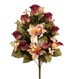 MAZZO ROSE, CYMBIDIUM X10 CON 7 BOCCIOLI malva (Cod. 42670-03)