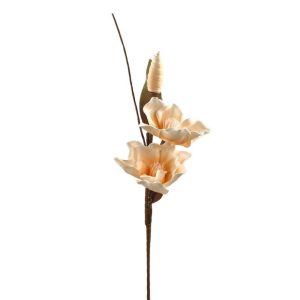 RAMO MAGNOLIA 2 FIORI 1 BOCCIOLO  avorio (Cod. 42666-02)