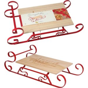 VASSOIO SLITTA IN LEGNO 46X21X14CM  (Cod. 42750-01)