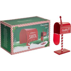 CASSETTA POSTA LETTERS TO SANTA 25X15X50 CM rosso (Cod. 42706-01)