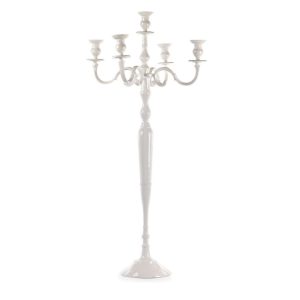 CANDELABRO ALLUMINIO 5 FIAMME H60 CM VB. bianco (Cod. 33118-02)