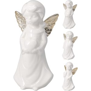 1 PZ ANGELO DI PORCELLANA BIMBA IN PIEDI 9X17 CM soggetto-casuale (Cod. 42695-01)