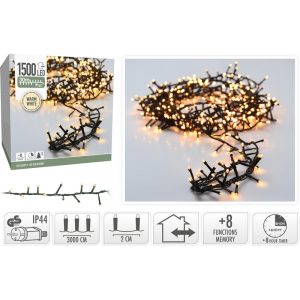 FILO LUCI 1500 LED 30MT 8 FUNZIONI CON TIMER 8 ORE luce-calda-bianco---outdoor-e- (Cod. 42771-01)