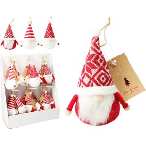GNOMO NATALIZIO TESSUTO DA APPENDERE 13 CM soggetto-casuale (Cod. 42780-01)